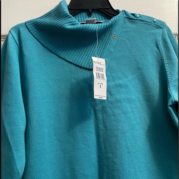 NWT NINE & Co. Collared Sweater With Snap On Sleeves/Collar Sz L - Picture 11 of 11
